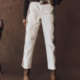 Lace Print Wayne Jean Cream/Brown
