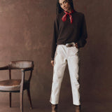 Lace Print Wayne Jean Cream/Brown