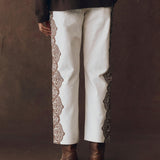 Lace Print Wayne Jean Cream/Brown