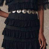 The Winter Mesh Flounce Skirt Black