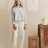 The Mill Jean Natural With Navy Stitching