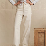 The Mill Jean Natural With Navy Stitching