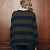 The Academy Polo Sweater Army League Stripe