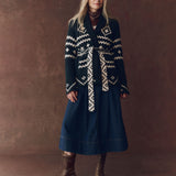 The Reversible Shepherd Cardigan Navy/Cream