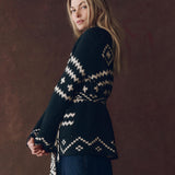 The Reversible Shepherd Cardigan Navy/Cream