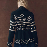 The Reversible Shepherd Cardigan Navy/Cream