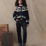The Snowflake Ice Rink Cardigan Black