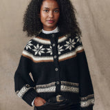 The Snowflake Ice Rink Cardigan Black