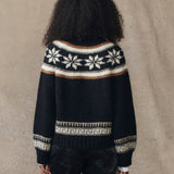 The Snowflake Ice Rink Cardigan Black