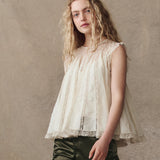 The Keepsake Lace Shell Top Cream
