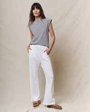 The Peak Shoulder Tee Vintage Blue Stripe