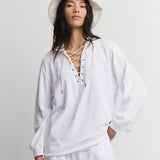 The Micro Terry Lace Tunic True White