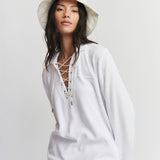 The Micro Terry Lace Tunic True White