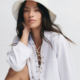 The Micro Terry Lace Tunic True White