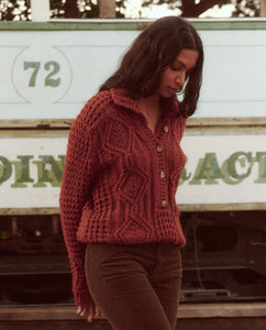 The Cozy Cable Pullover Strawberry Jam