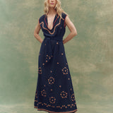The Beaded Corridor Dress Navy