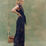The Beaded Corridor Dress Navy