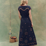 The Beaded Corridor Dress Navy