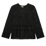 The Lattice Lace Victorian Top Black
