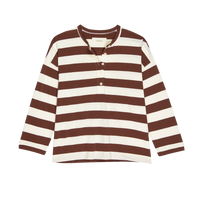 The Shrunken Henley Cognac Stripe