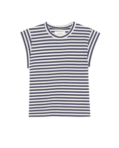 The Peak Shoulder Tee Vintage Blue Stripe