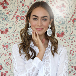 Taj White Earring