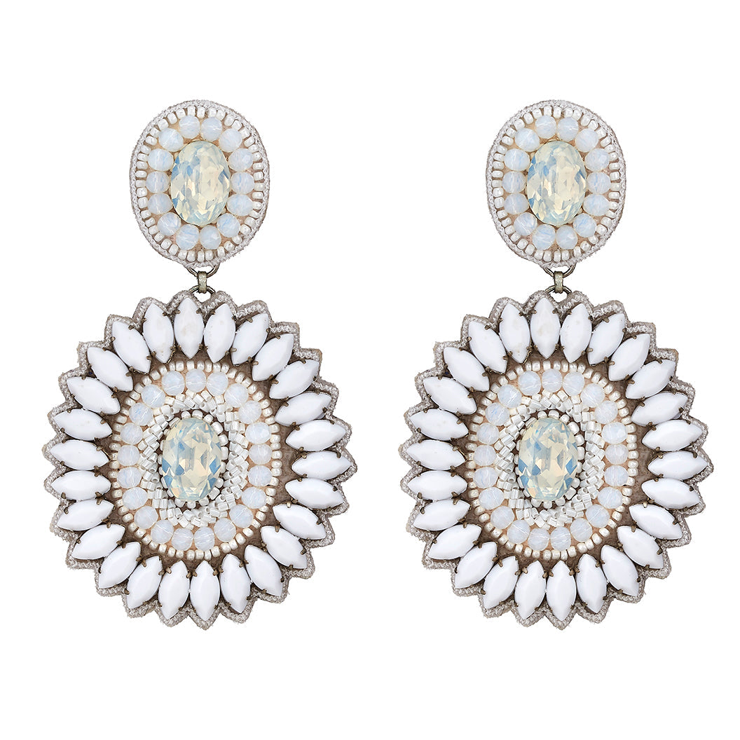 Taj White Earring