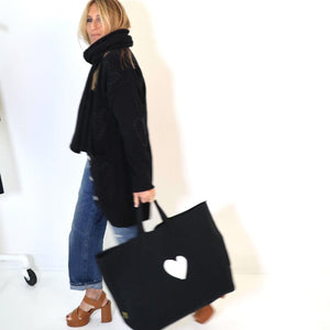 Small Imperfect Heart Tote Black