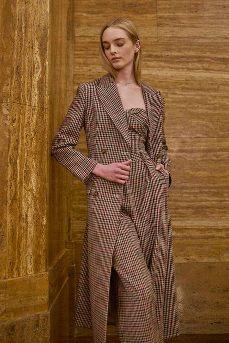 Travel Tweed Coat Clarence Houndstooth