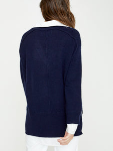 Looker Layered V-Neck Sweater Navy