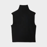 Stretch Merino Sleeveless Turtleneck Black