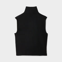 Stretch Merino Sleeveless Turtleneck Black