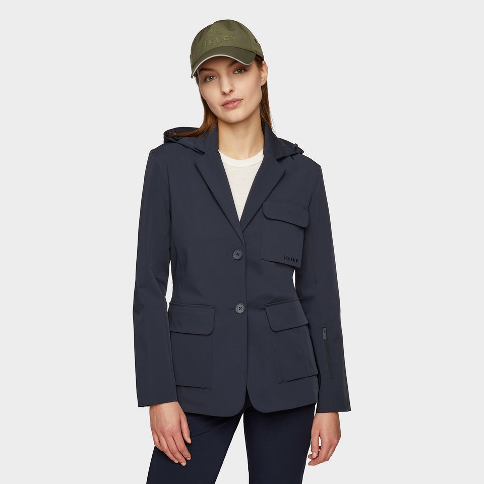 Hooded Tech Blazer Navy