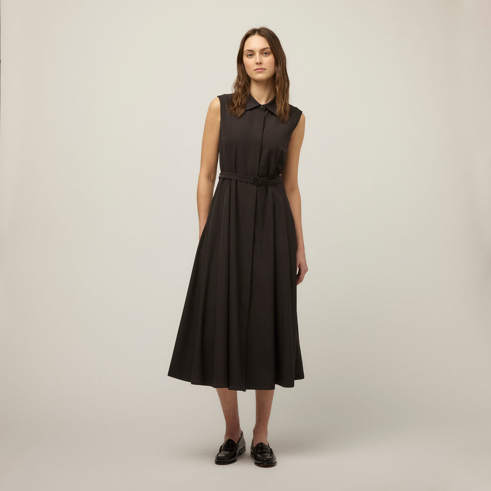 Tech Silk Maxi Dress Black