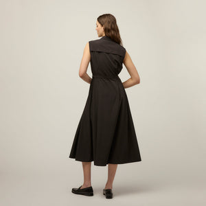 Tech Silk Maxi Dress Black