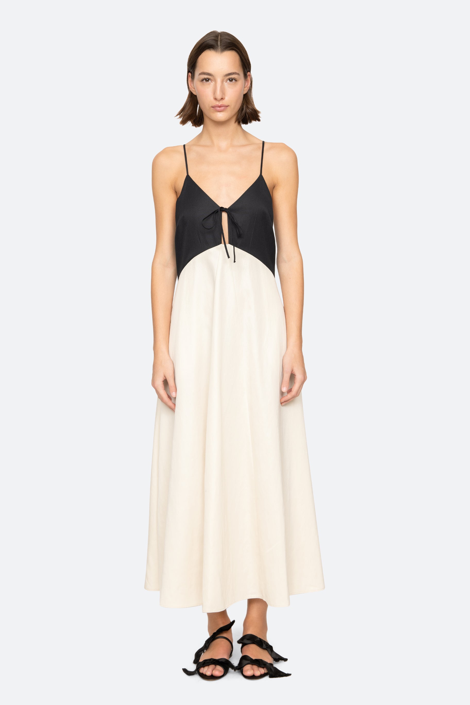 ANGELINA SUITING MAXI COLORBLOCK DRESS (D1)