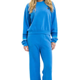 Rugby Stitch Wide Leg Sweatpants Cobalt Blue