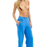 Rugby Stitch Wide Leg Sweatpants Cobalt Blue