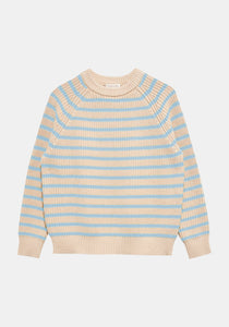 Phoebe Striped Sweater Natural/Sky Blue