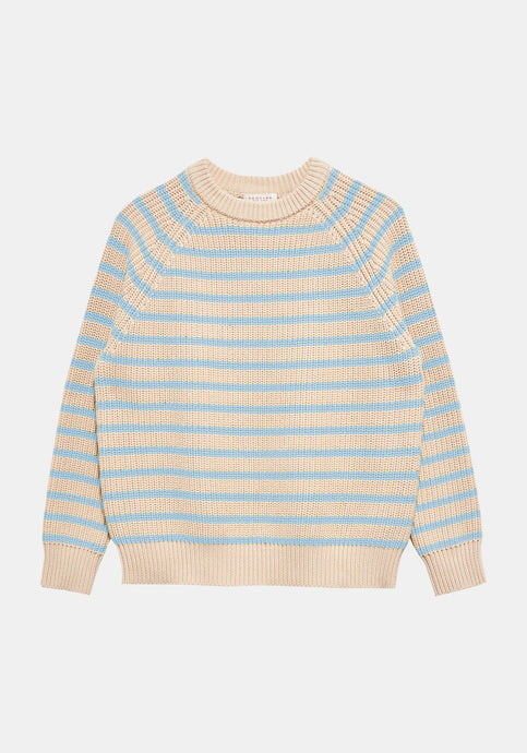Phoebe Striped Sweater Natural/Sky Blue