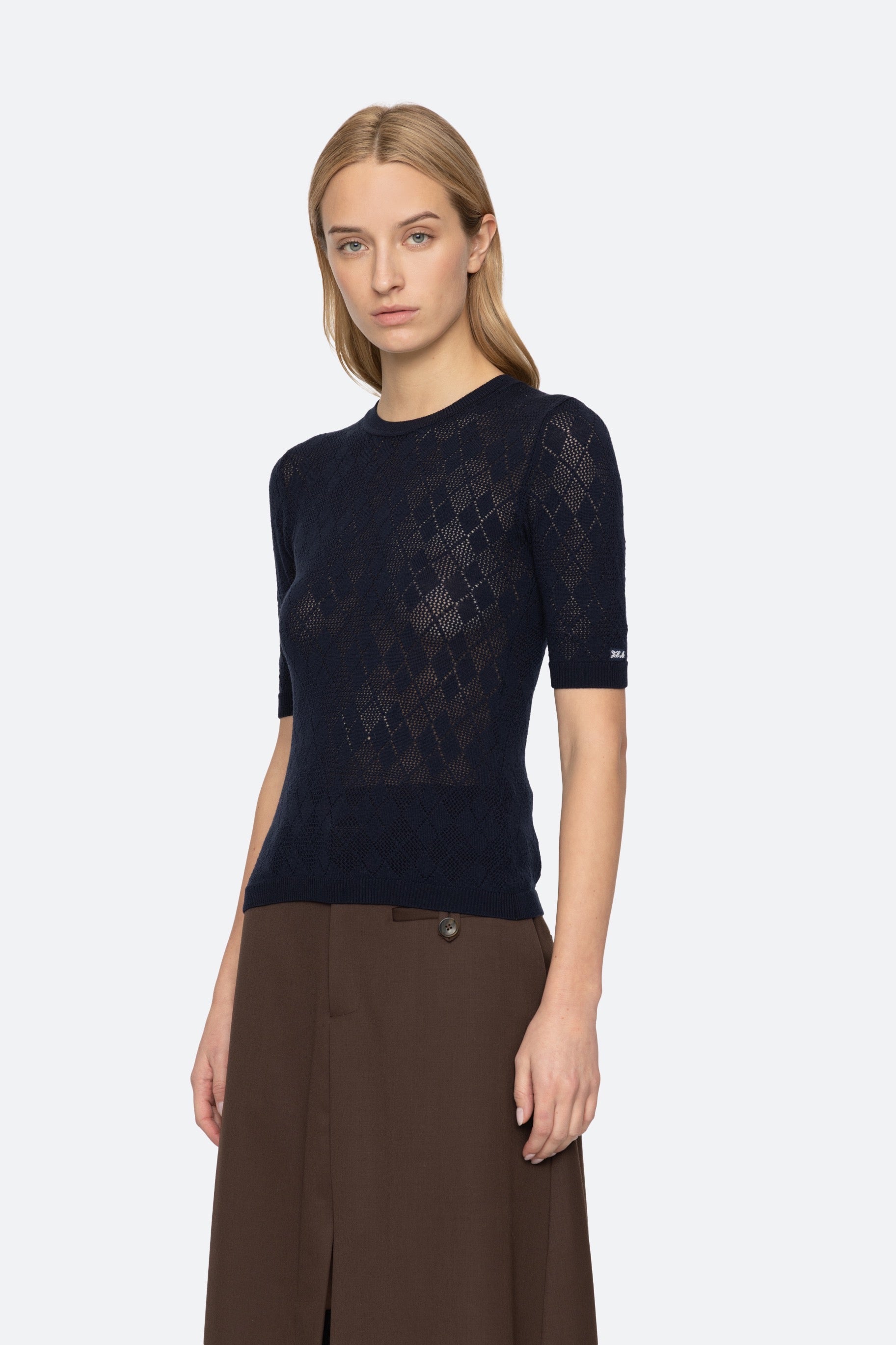 JANE ARGYLE S/SLV CREW SWEATER (D1)