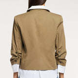Peri Jacket Dark Olive/White