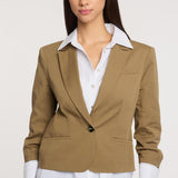 Peri Jacket Dark Olive/White