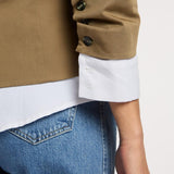 Peri Jacket Dark Olive/White