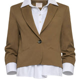 Peri Jacket Dark Olive/White