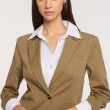 Peri Jacket Dark Olive/White