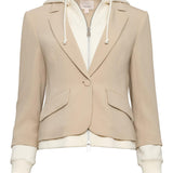 Zip Up Le Petit Khloe Blazer Khaki/Ivory