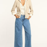 Zip Up Le Petit Khloe Blazer Khaki/Ivory