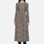 CHARLIZE PRINT L/SLV CREW DRESS (D2)