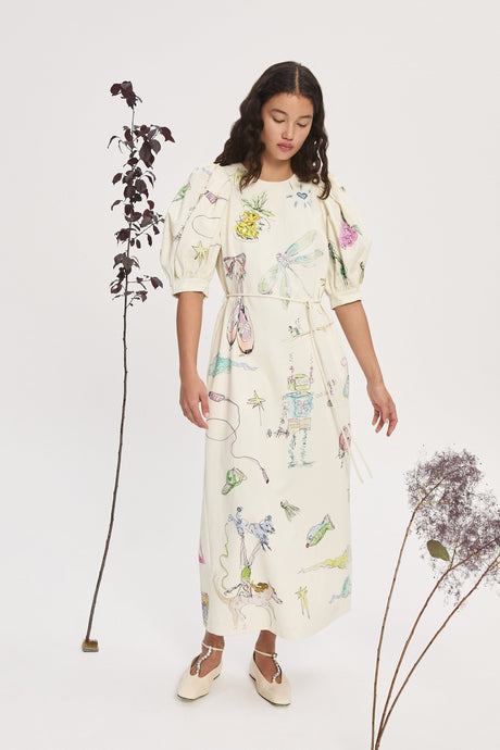 Court Midi Dress Cream